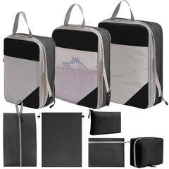 8 Pack Travel Storage Organizer Bags for Cosmetics, Clothes & Shoes