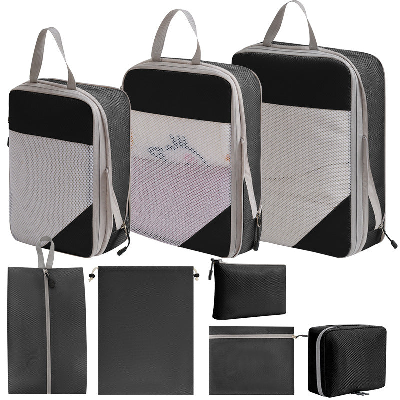 8 Pack Travel Storage Organizer Bags for Cosmetics, Clothes & Shoes