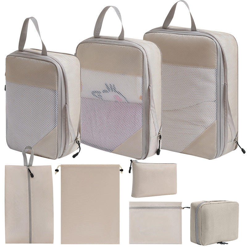 8 Pack Travel Storage Organizer Bags for Cosmetics, Clothes & Shoes