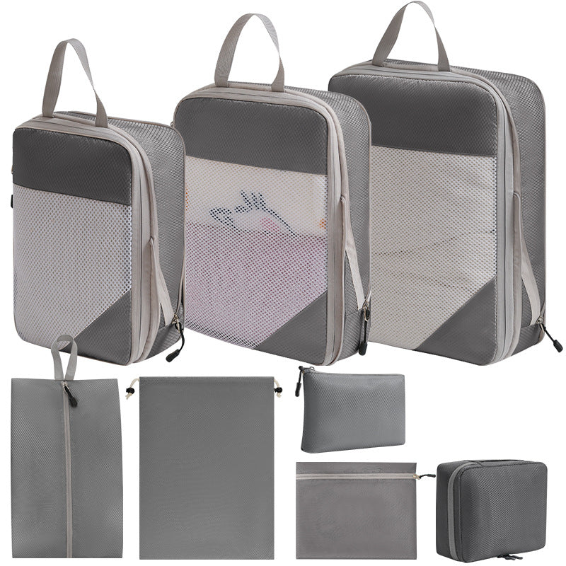 8 Pack Travel Storage Organizer Bags for Cosmetics, Clothes & Shoes
